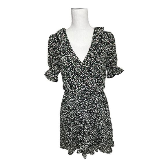 Divided Dresses & Skirts - DIVIDED Black Flower Print faux Wrap Dress. Size Medium
